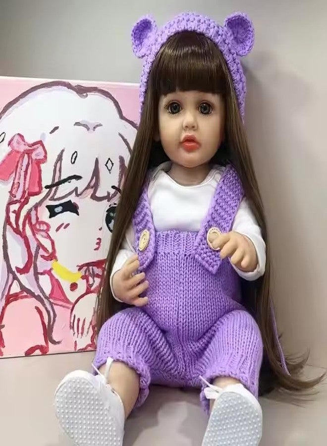 JOYJAY Realistic Reborn Baby Doll Girls,22-inch Realistic Newborn Baby Dolls,Silicone Full Body Real Life Baby Dolls,Includes Outfit, Feeding Bottle, Pacifier, and Diaper(Multi Colour) - Image 3